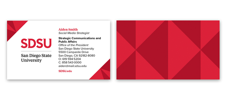 Example of SDSU business cards