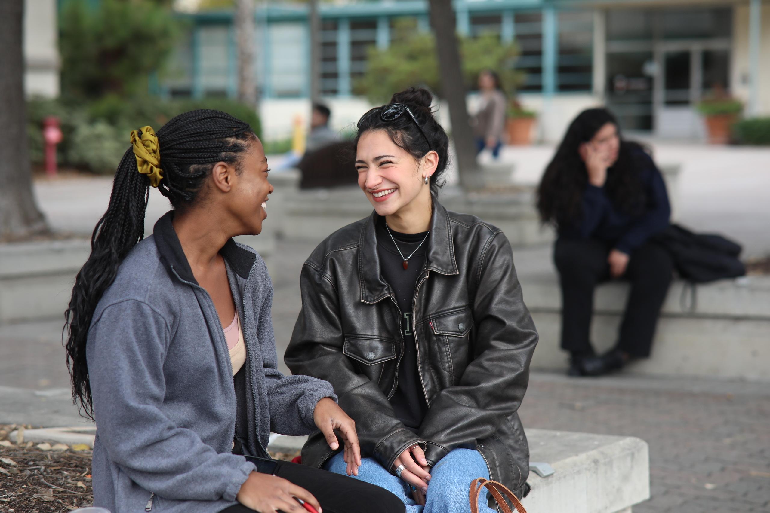 Two girls talking
